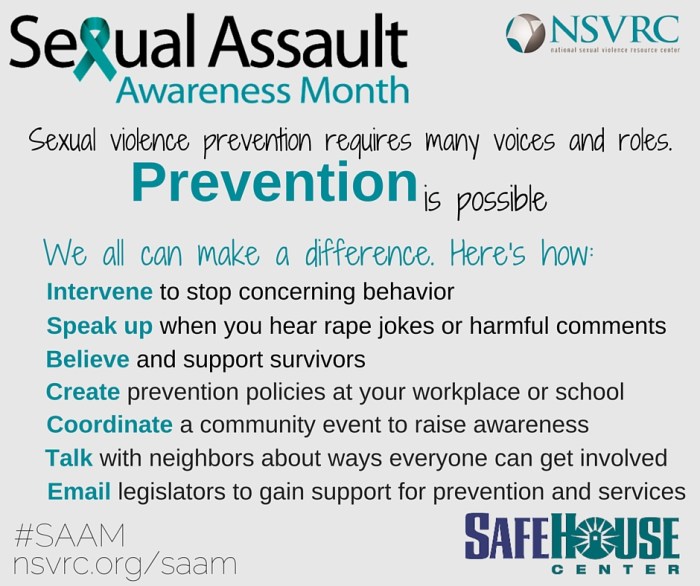 Taking precautions can eliminate the risk of sexual violence occurring